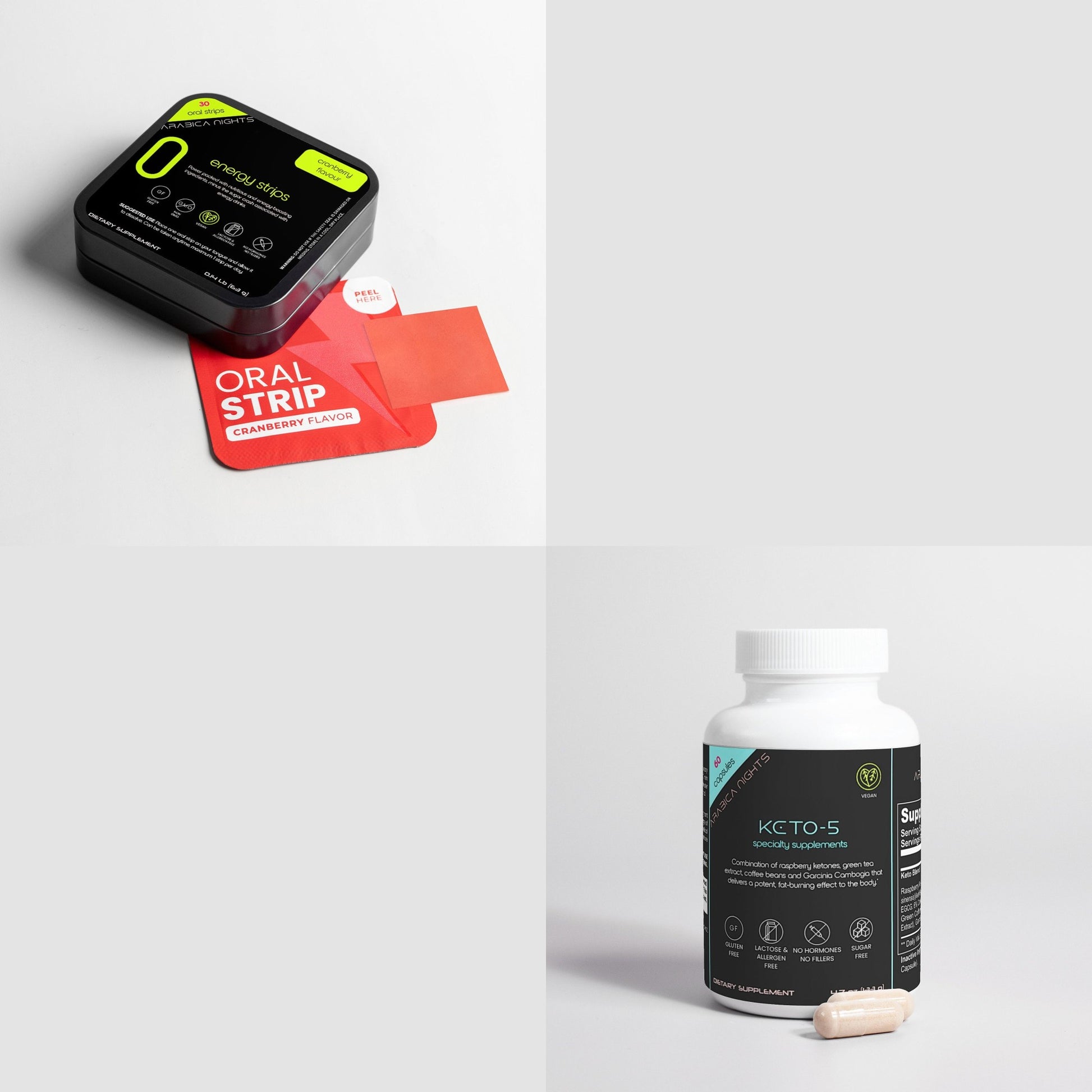 Energy Power bundle includes energy oral strips and Keto-5 supplements